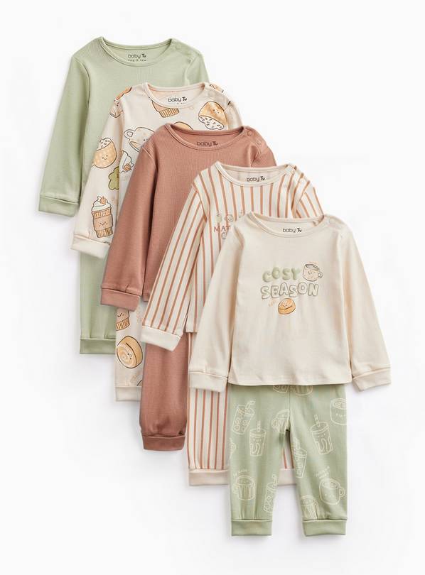 Matcha Pyjamas with Grow with Me Hems & Cuffs 5 Pack Up to 3 mths